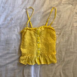 Yellow Abercrombie cropped tank/tube top